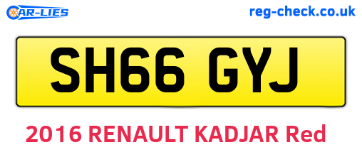 SH66GYJ are the vehicle registration plates.