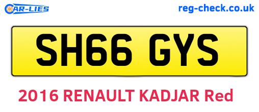 SH66GYS are the vehicle registration plates.