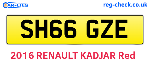 SH66GZE are the vehicle registration plates.