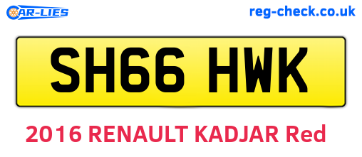 SH66HWK are the vehicle registration plates.