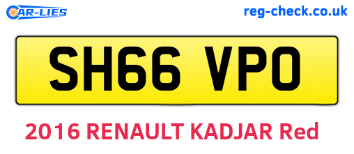 SH66VPO are the vehicle registration plates.