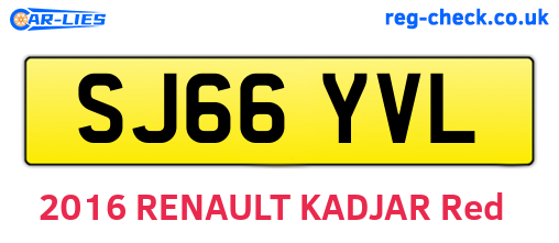 SJ66YVL are the vehicle registration plates.
