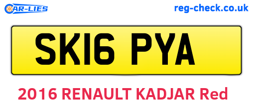 SK16PYA are the vehicle registration plates.