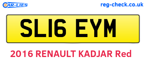 SL16EYM are the vehicle registration plates.