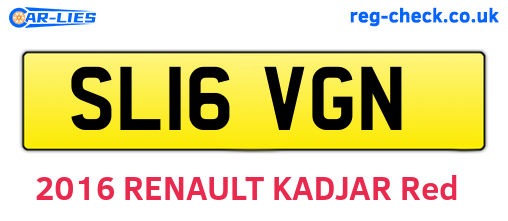 SL16VGN are the vehicle registration plates.