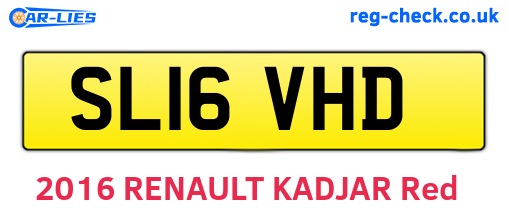 SL16VHD are the vehicle registration plates.