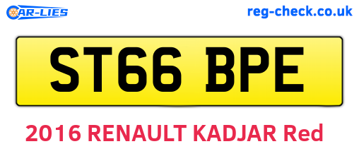 ST66BPE are the vehicle registration plates.