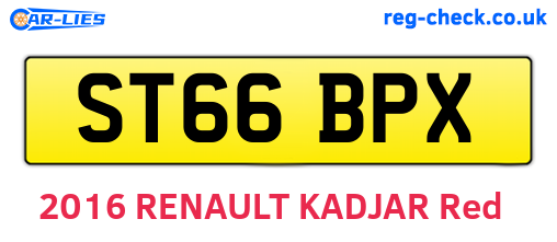 ST66BPX are the vehicle registration plates.