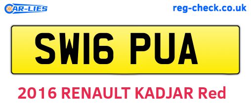 SW16PUA are the vehicle registration plates.