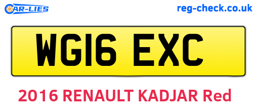 WG16EXC are the vehicle registration plates.