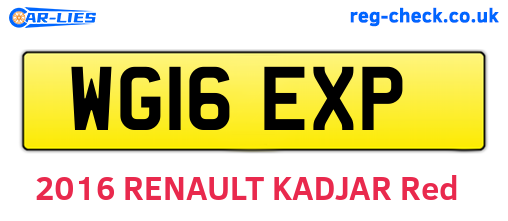 WG16EXP are the vehicle registration plates.