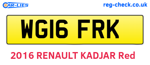 WG16FRK are the vehicle registration plates.