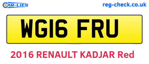 WG16FRU are the vehicle registration plates.