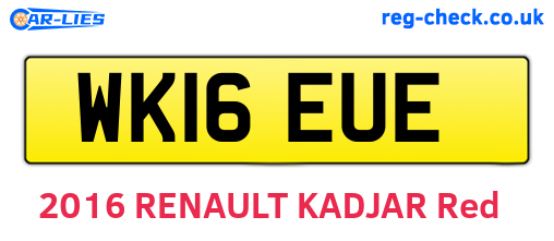 WK16EUE are the vehicle registration plates.