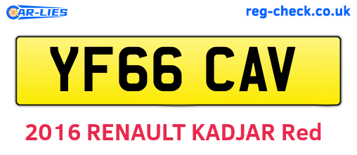 YF66CAV are the vehicle registration plates.