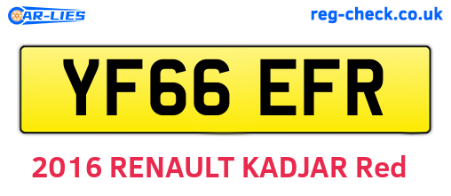 YF66EFR are the vehicle registration plates.