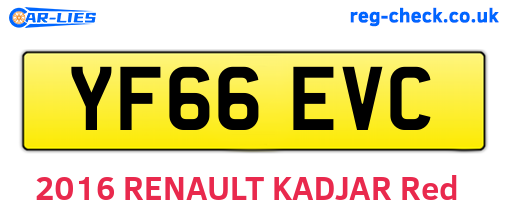 YF66EVC are the vehicle registration plates.