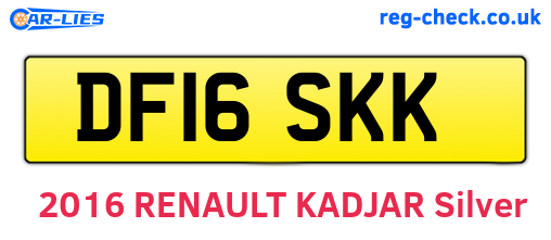DF16SKK are the vehicle registration plates.