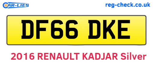 DF66DKE are the vehicle registration plates.