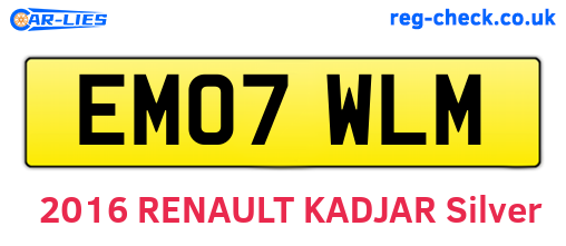 EM07WLM are the vehicle registration plates.