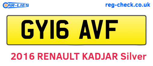 GY16AVF are the vehicle registration plates.