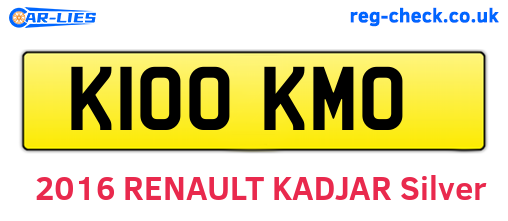 K100KMO are the vehicle registration plates.