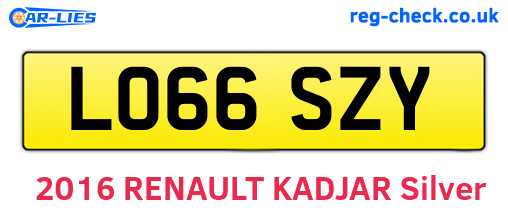 LO66SZY are the vehicle registration plates.