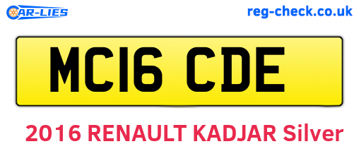 MC16CDE are the vehicle registration plates.