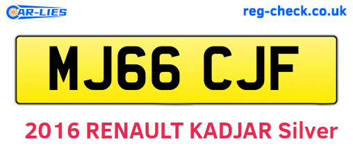 MJ66CJF are the vehicle registration plates.
