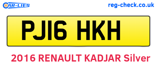 PJ16HKH are the vehicle registration plates.
