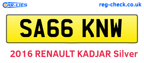 SA66KNW are the vehicle registration plates.