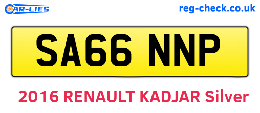 SA66NNP are the vehicle registration plates.