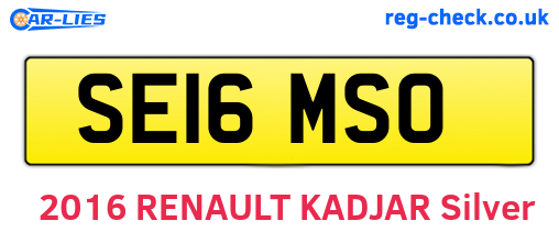 SE16MSO are the vehicle registration plates.
