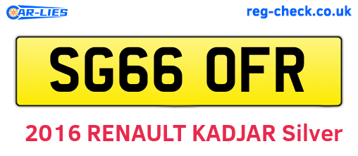 SG66OFR are the vehicle registration plates.