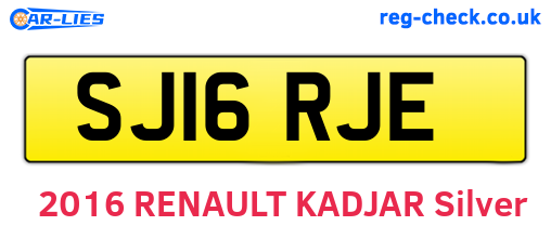 SJ16RJE are the vehicle registration plates.
