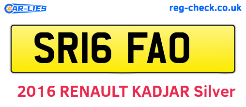 SR16FAO are the vehicle registration plates.