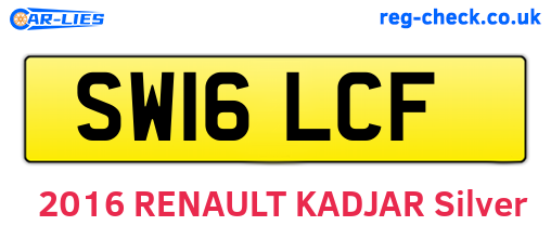 SW16LCF are the vehicle registration plates.