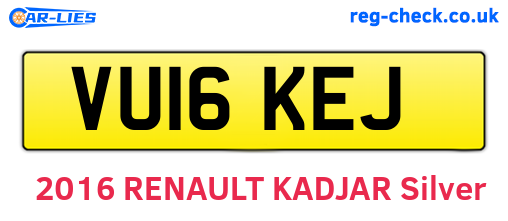 VU16KEJ are the vehicle registration plates.