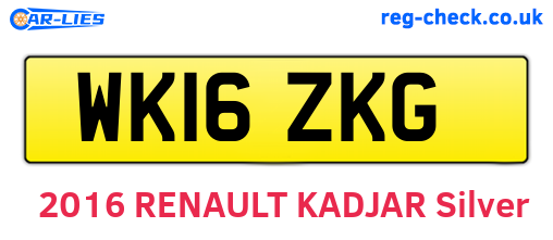 WK16ZKG are the vehicle registration plates.