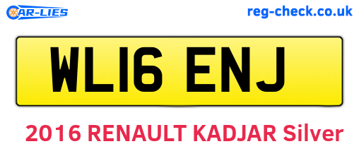 WL16ENJ are the vehicle registration plates.