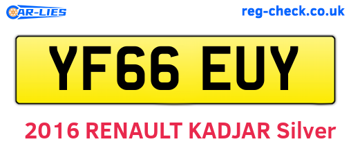 YF66EUY are the vehicle registration plates.