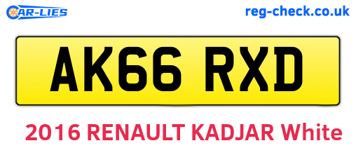 AK66RXD are the vehicle registration plates.