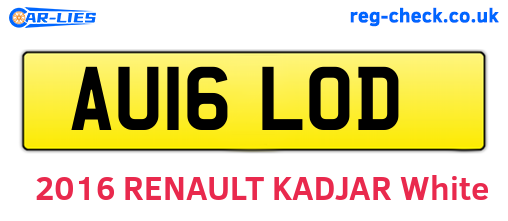 AU16LOD are the vehicle registration plates.