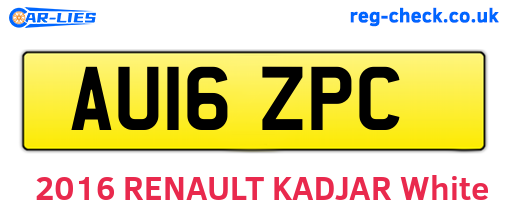 AU16ZPC are the vehicle registration plates.