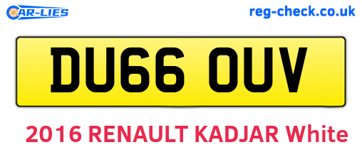 DU66OUV are the vehicle registration plates.