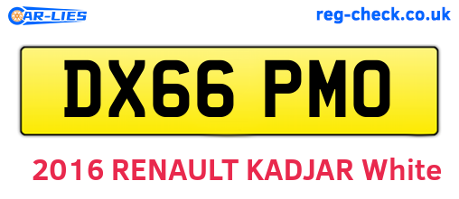 DX66PMO are the vehicle registration plates.