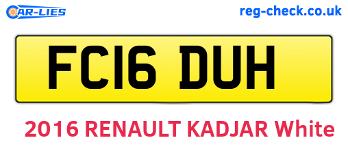 FC16DUH are the vehicle registration plates.