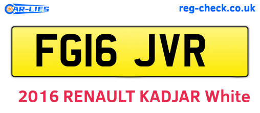 FG16JVR are the vehicle registration plates.