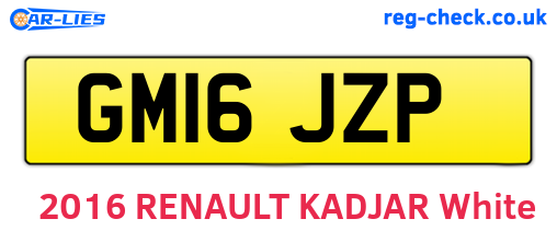 GM16JZP are the vehicle registration plates.