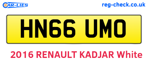 HN66UMO are the vehicle registration plates.